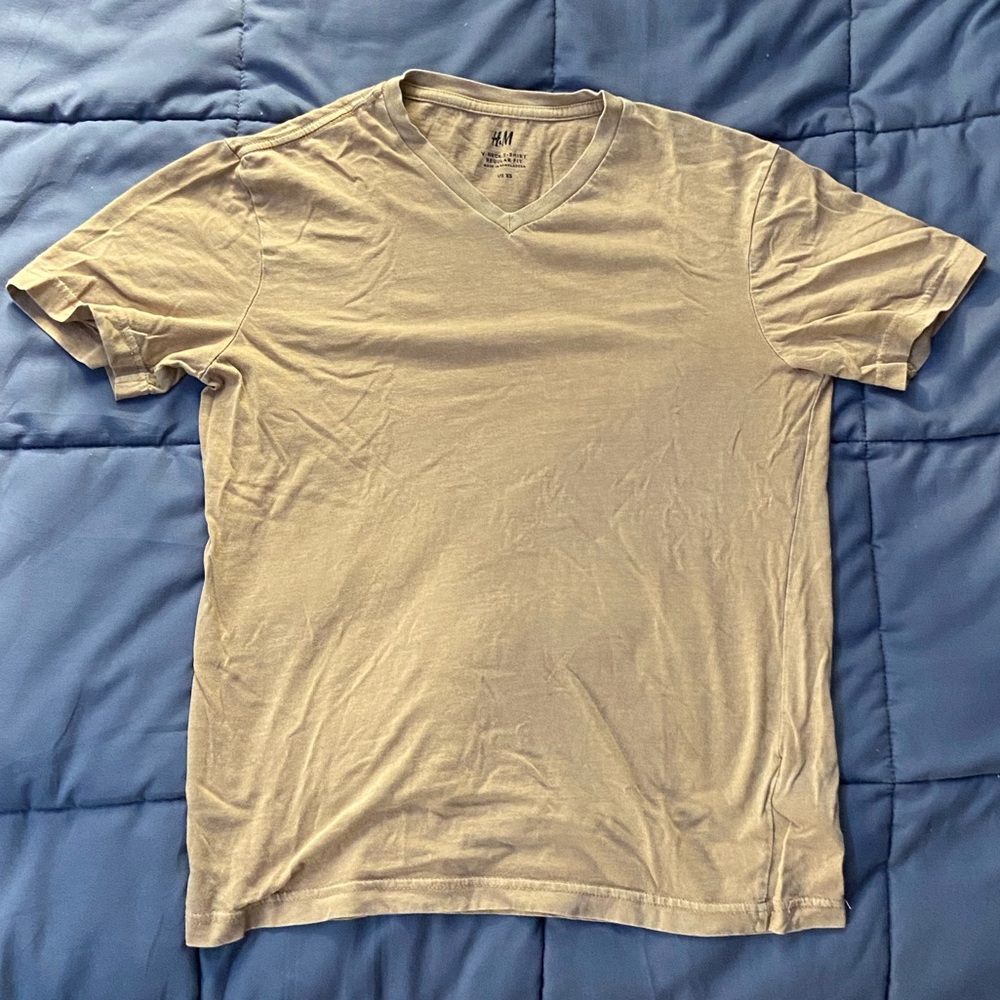 gold v neck t shirt